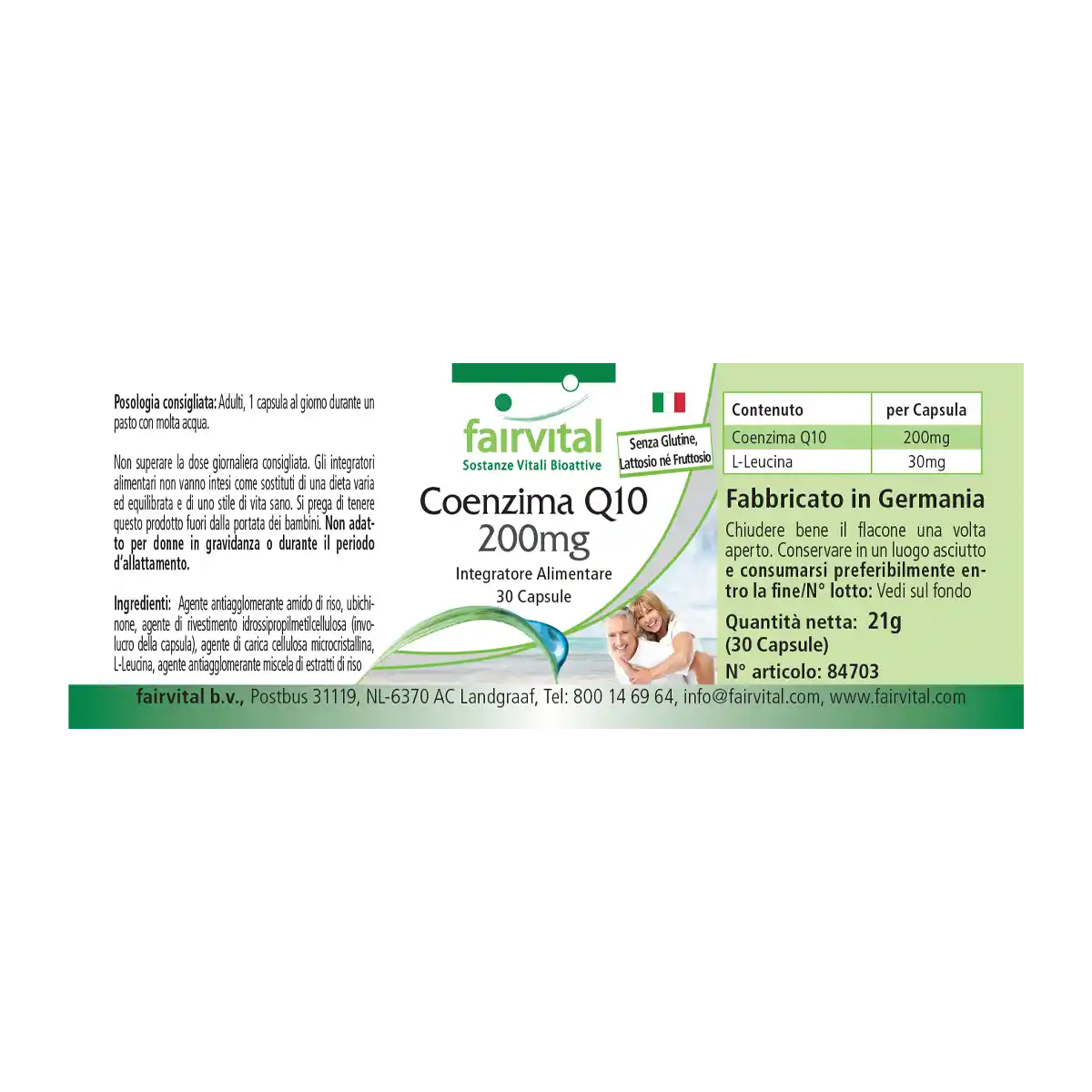 Co-Enzym Q10 200mg - 30 Kapseln - CoQ10 Ubiquinon Kapseln - Hochdosiert und Vegan | Fairvital Co-Enzym Q10 200mg - 30 Kapseln - CoQ10 Ubiquinon Kapseln - Hochdosiert und Vegan | Fairvital