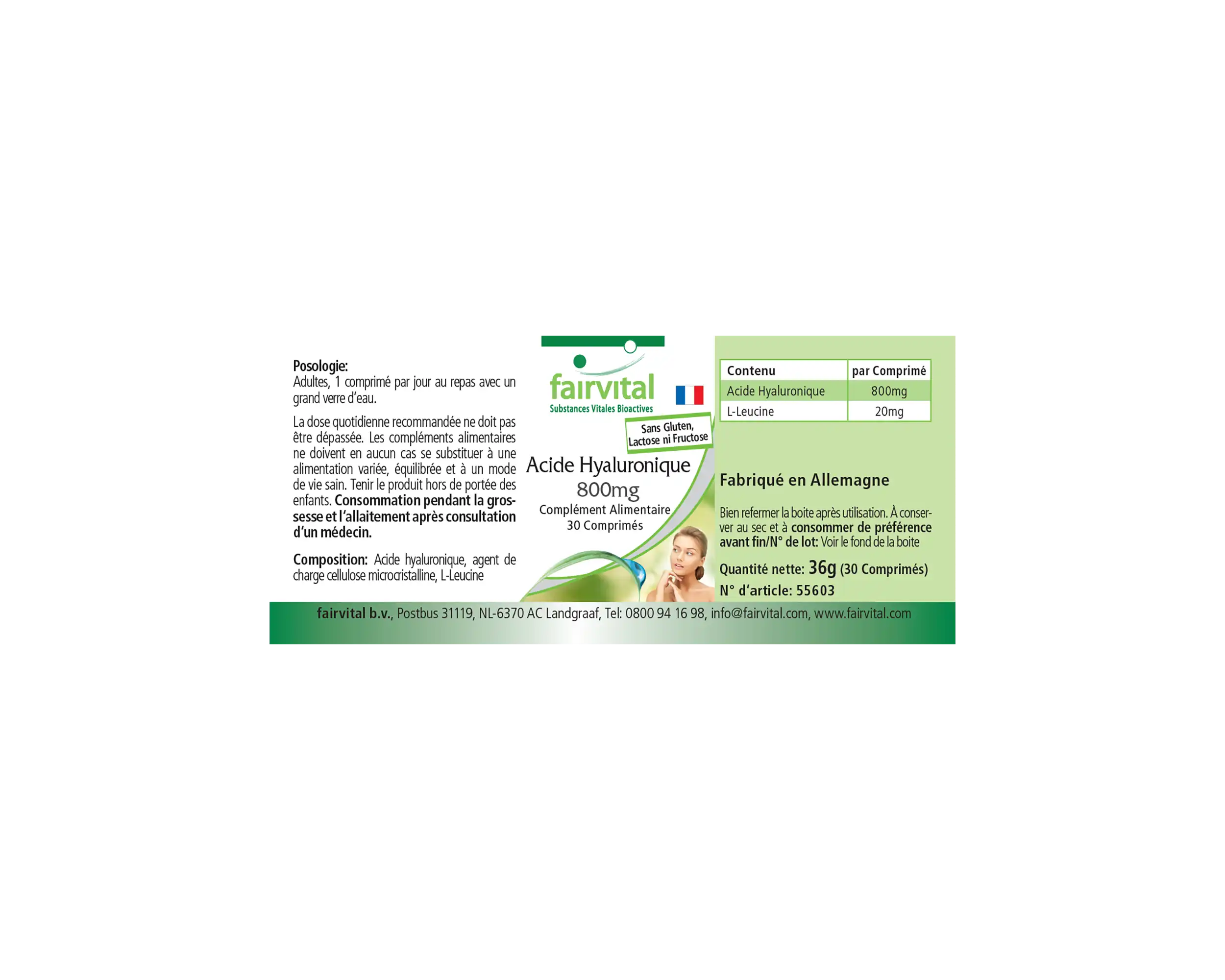 Hyaluronic acid 800mg