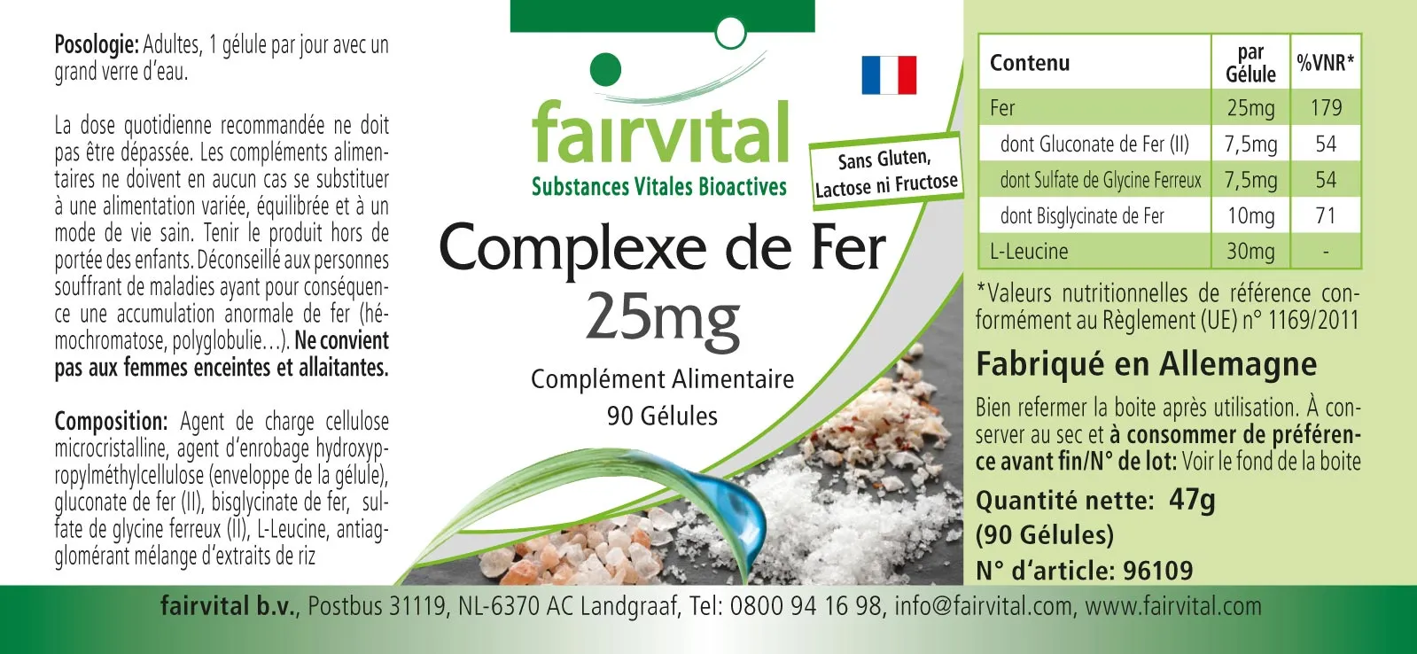 Complexe de Fer 25mg - 90 gélules