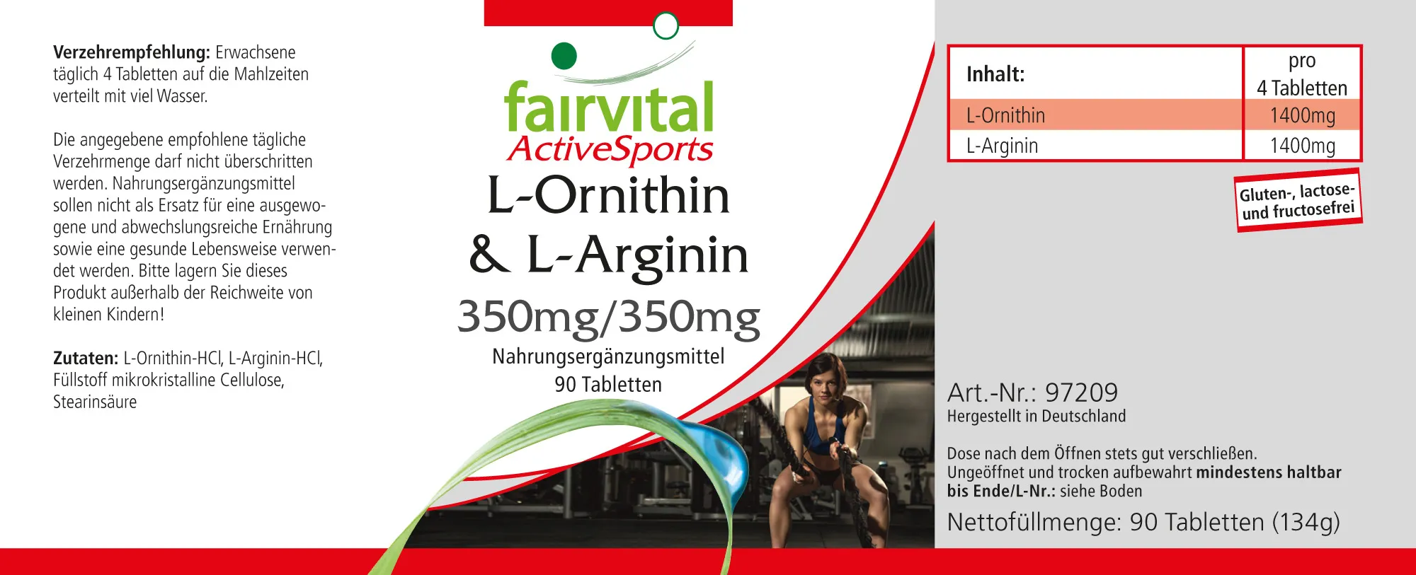 L-Ornithin & L-Arginin 350mg/350mg - 90 Tabletten - HOCHDOSIERT - VEGAN - Aminosäuren | Fairvital L-Ornithin & L-Arginin 350mg/350mg - 90 Tabletten - HOCHDOSIERT - VEGAN - Aminosäuren | Fairvital