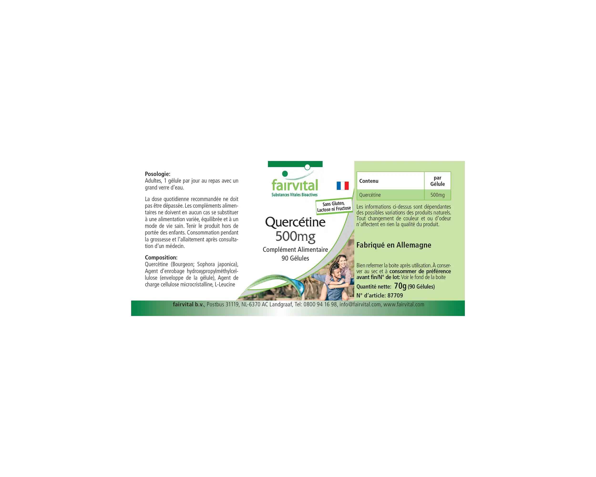 Quercetin 500mg - 90 Kapseln - Antioxidans - Hochdosiert und Vegan | Fairvital