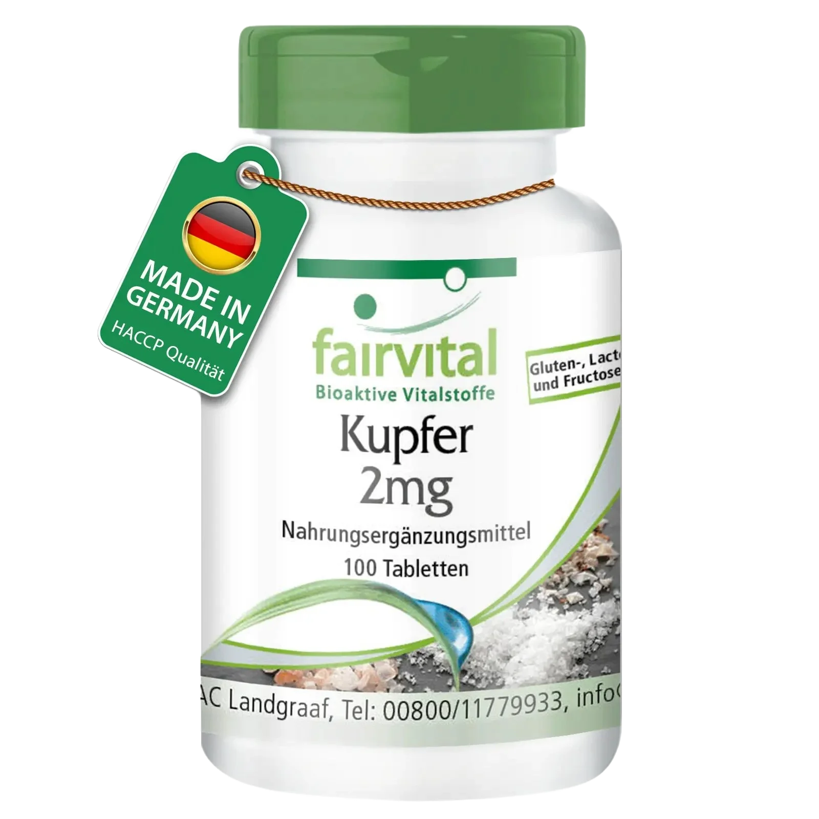 Kupfer 2mg - 100 Tabletten - für Immunsystem, Eisentransport uvm. - Vegan | Fairvital Kupfer 2mg - 100 Tabletten - für Immunsystem, Eisentransport uvm. - Vegan | Fairvital