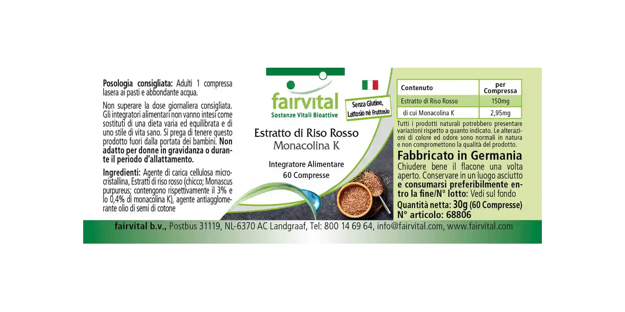Extrait de riz rouge avec 2,95 mg de monacoline K Extrait de riz rouge avec 2,95 mg de monacoline K