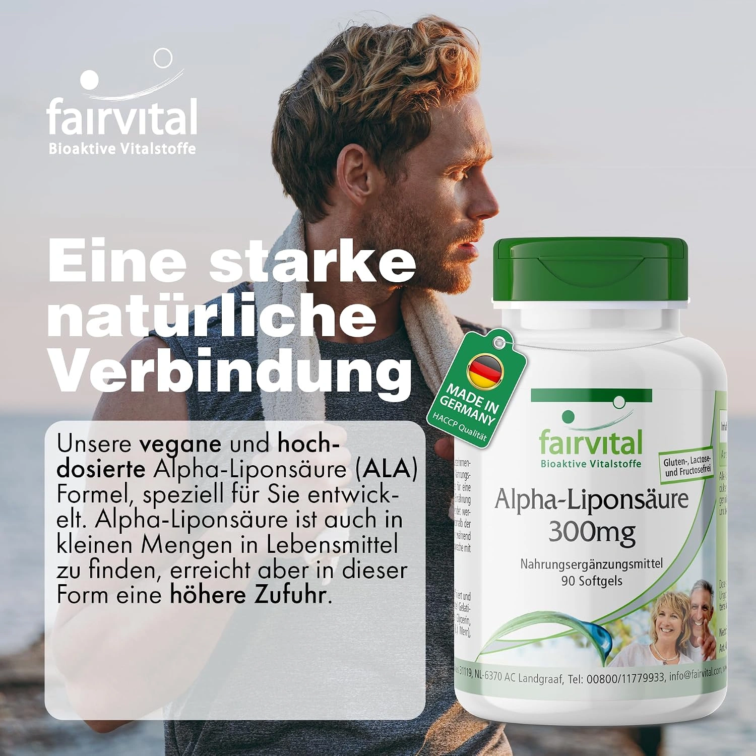 Alpha-Liponsäure 300mg - Alpha-lipoic acid (ALA) - 90 Softgels - Hochdosiert | Fairvital