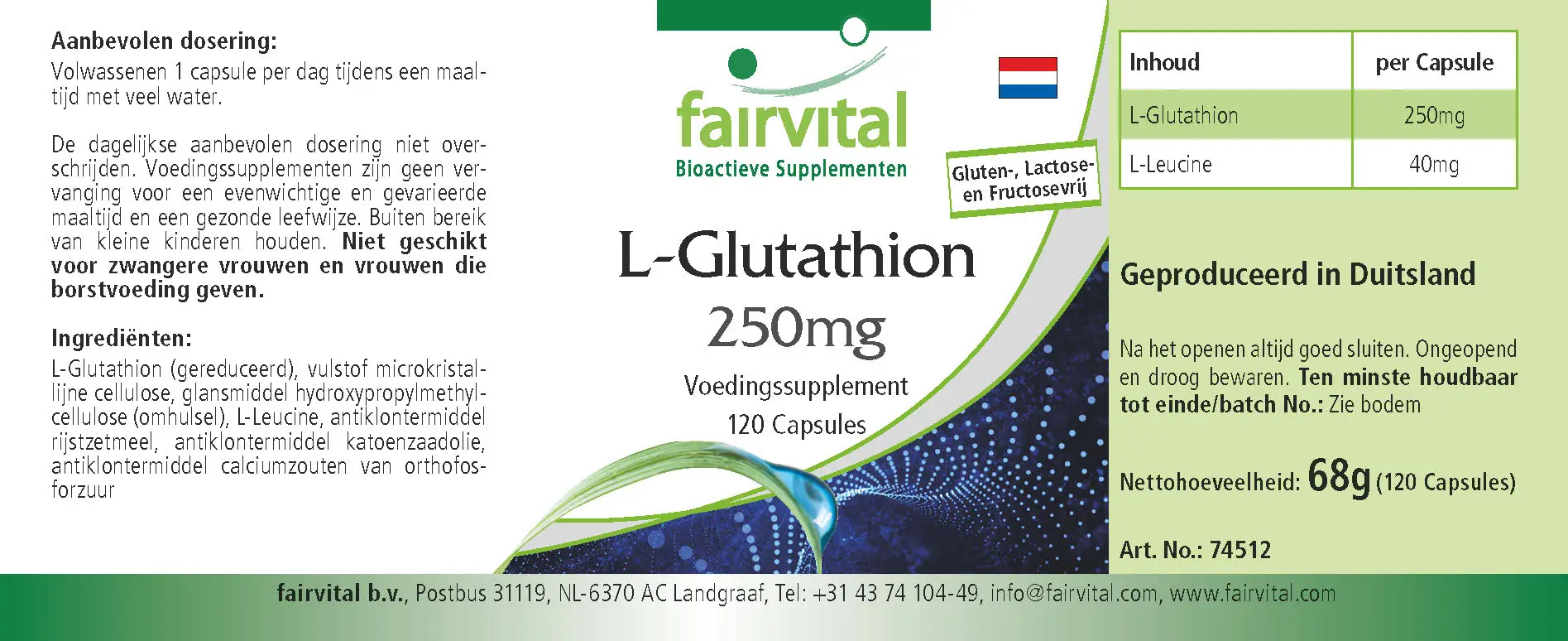 L-Glutathion 250mg - 120 capsules