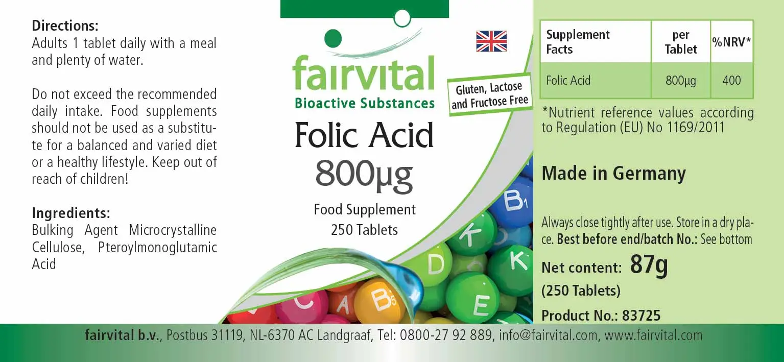 Acido folico 800µg – 250 compresse