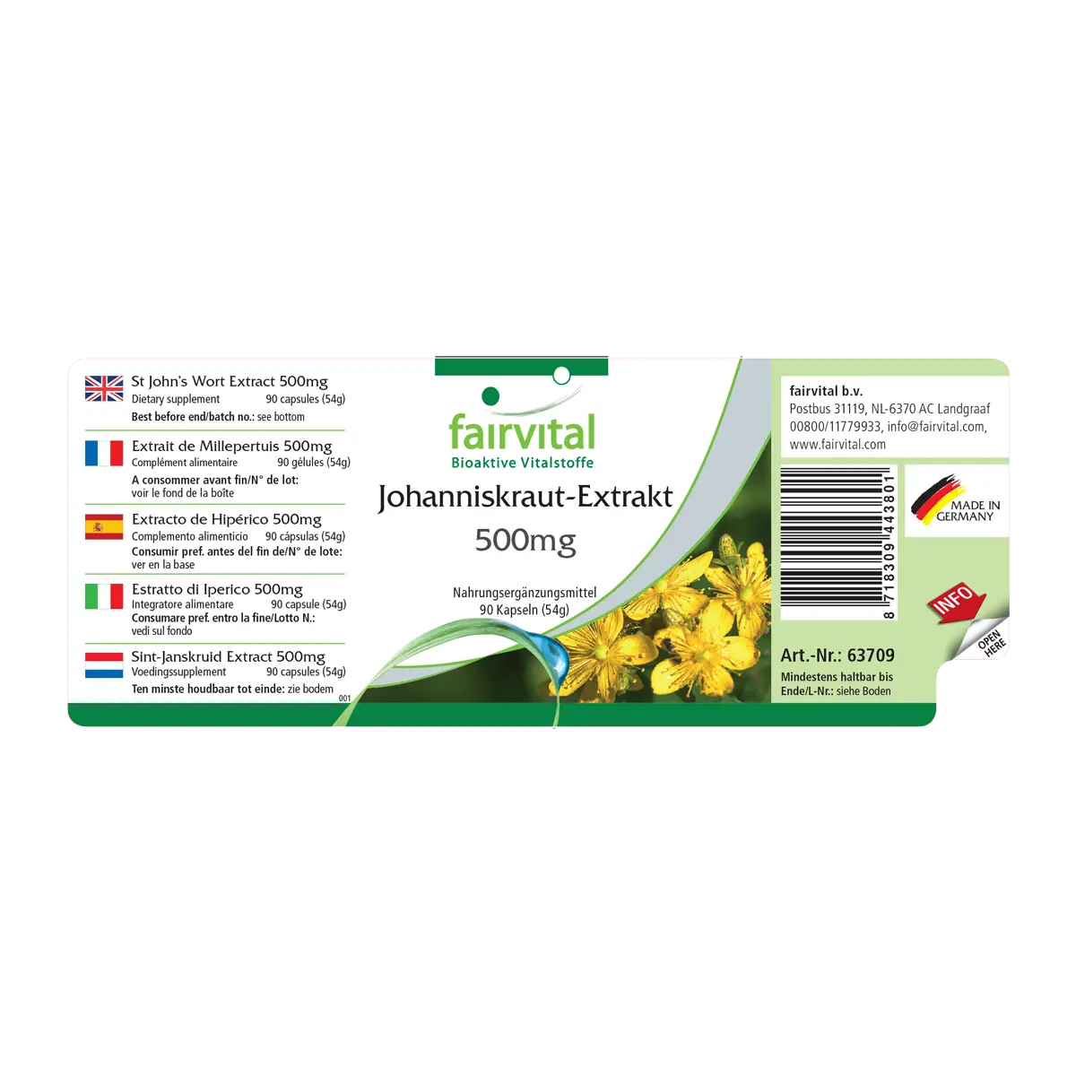 Extrait de millepertuis 500mg avec hypéricine - 90 gélules Extrait de millepertuis 500mg avec hypéricine - 90 gélules