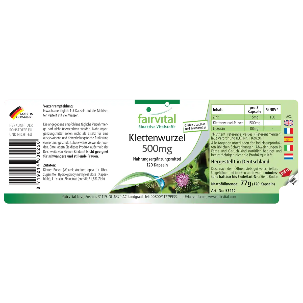 Radice di bardana 500mg - 120 capsule