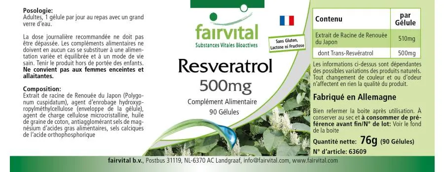 Resveratrolo 500mg - 90 capsule