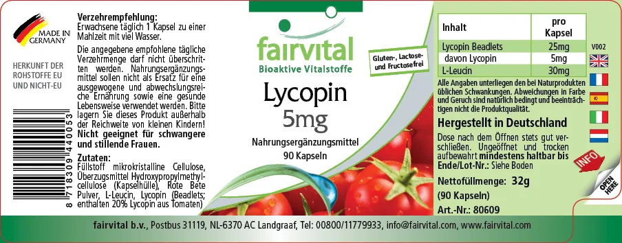 Lycopène 5mg - 90 capsules