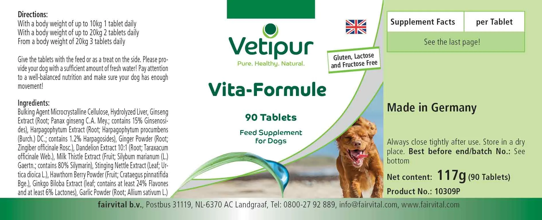 Vita-Formel  - 90 comprimidos para perros | Vetipur