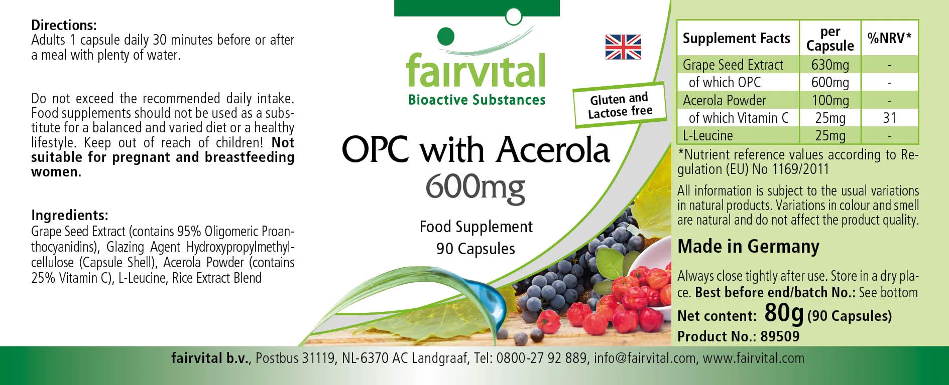 OPC 600mg con Acerola - 90 capsule