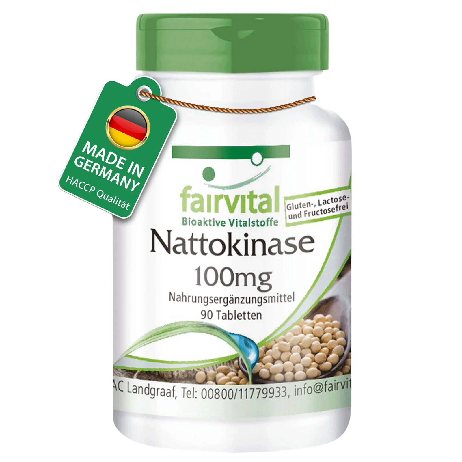 Nattokinase 100mg - 90 Tabletten - Hochdosiert und Vegan | Fairvital Nattokinase 100mg - 90 Tabletten - Hochdosiert und Vegan | Fairvital