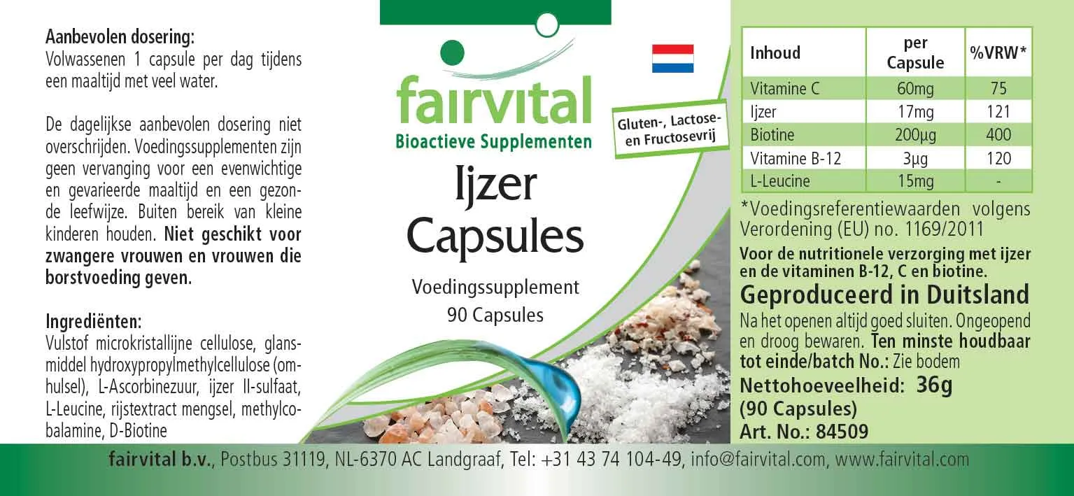 Ijzercapsules met vitaminen - 90 capsules