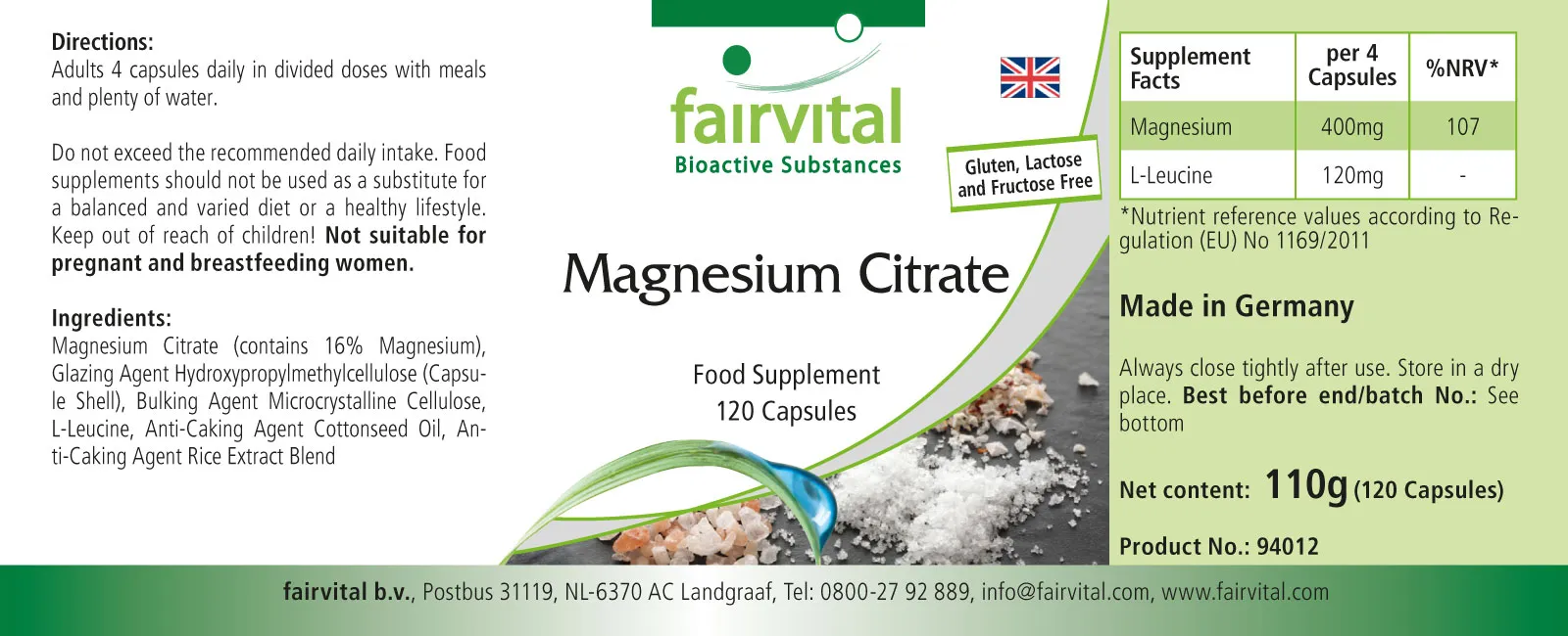 Magnesium citrate - 120 capsules