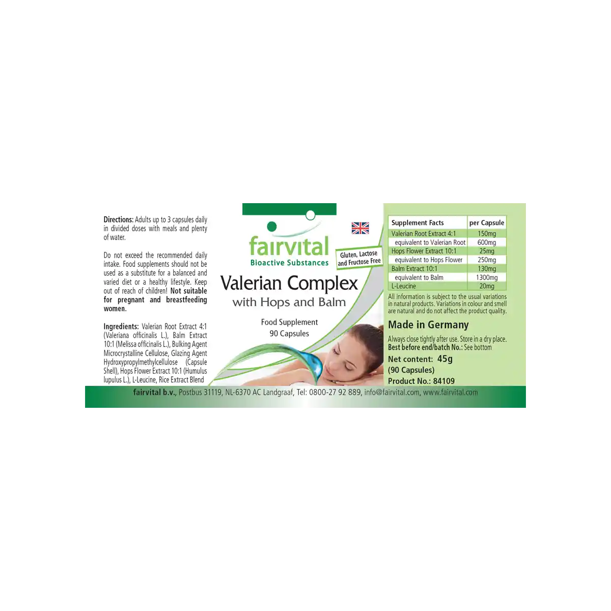 Valerian complex with hops and balm - 90 capsules