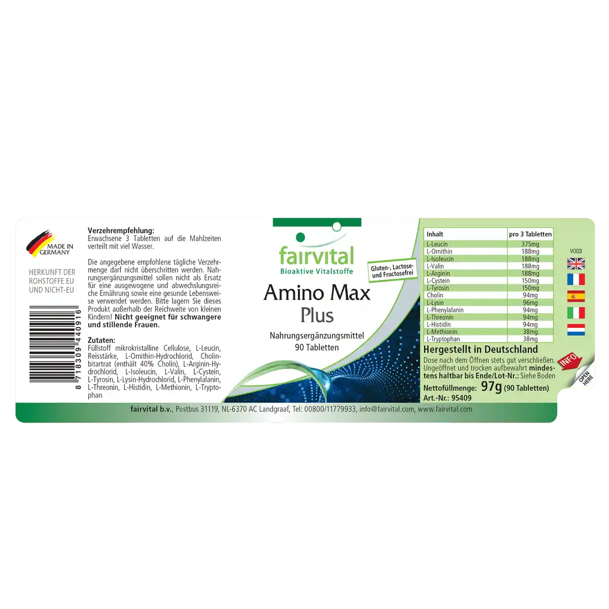 Amino Max Plus - 90 comprimés Amino Max Plus - 90 comprimés