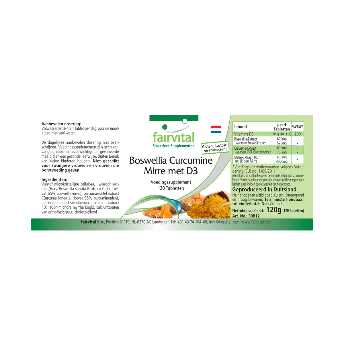 Boswellia Curcumine Mirre met D3