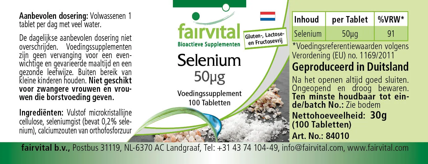 Selen 50µg - 100 Tabletten - für Schilddrüse, Immunsystem, Haar uvm. - Vegan | Fairvital Selen 50µg - 100 Tabletten - für Schilddrüse, Immunsystem, Haar uvm. - Vegan | Fairvital
