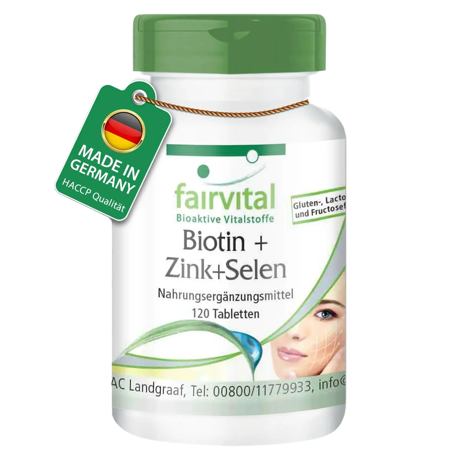 Biotin + Zink + Selen - 120 Tabletten - Beauty-Tabletten - Für Haare, Haut & Fingernägel - Vegan | Fairvital Biotin + Zink + Selen - 120 Tabletten - Beauty-Tabletten - Für Haare, Haut & Fingernägel - Vegan | Fairvital