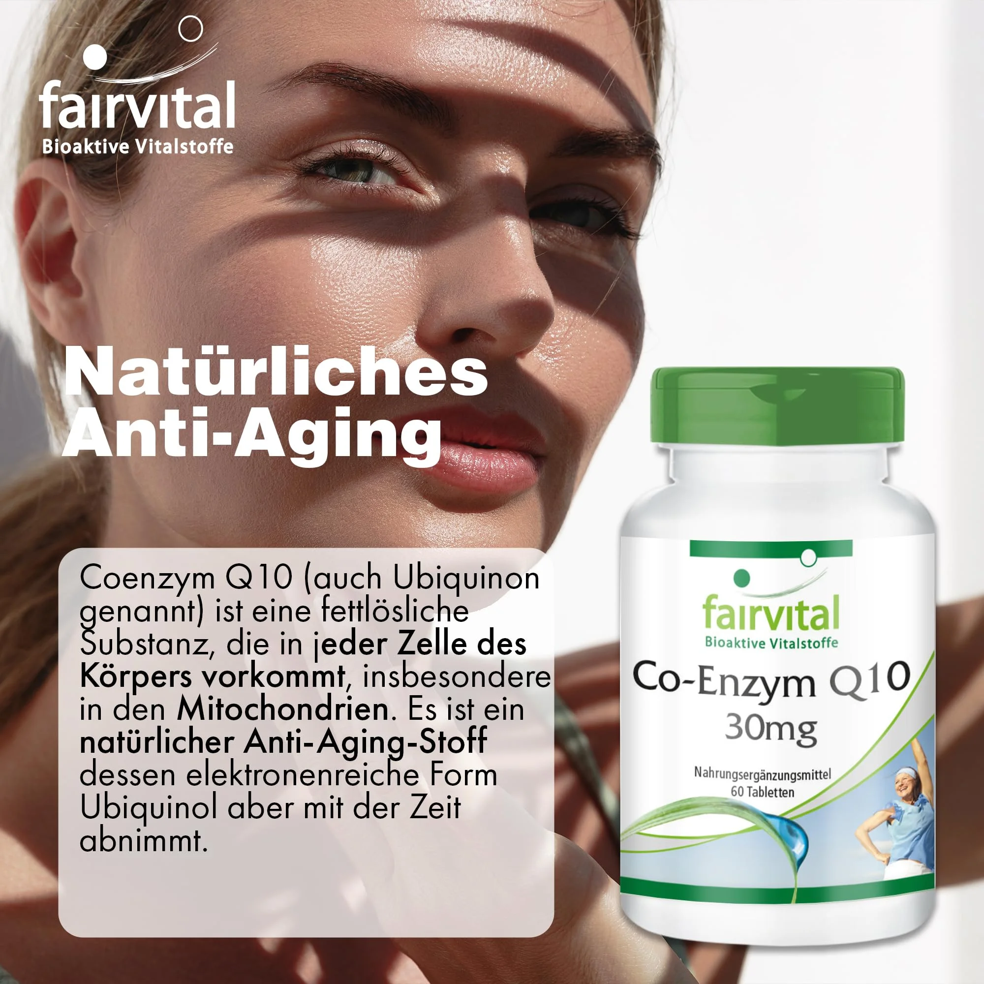 Co-Enzym Q10 30mg  - 60 Tabletten - Schluckfreundlich - CoQ10 Ubiquinon Kapseln - Hochdosiert und Vegan | Fairvital