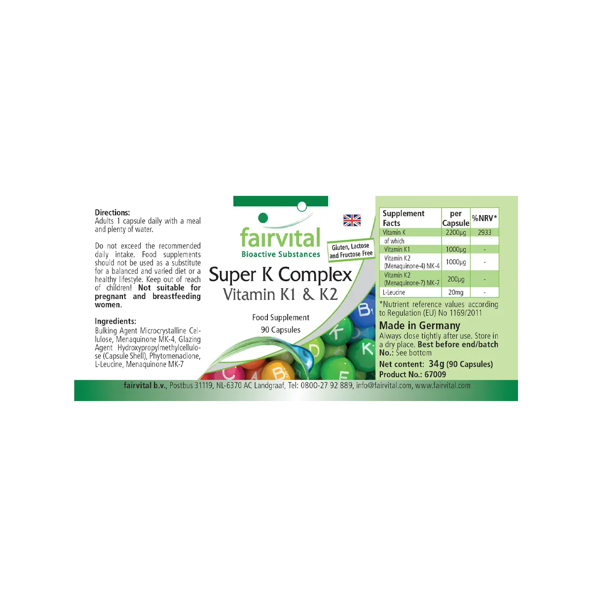 Super K complex – vitamin K1 and K2 – 90 capsules