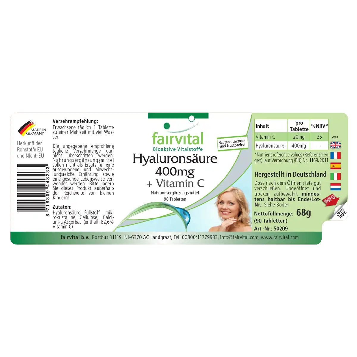 Hyaluronzuur 400mg + Vitamin C