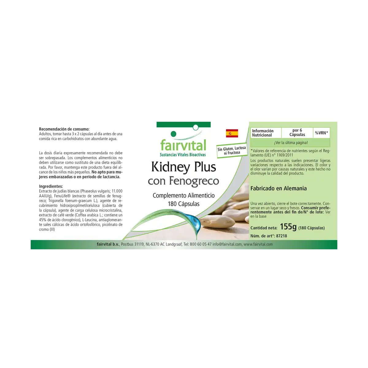 Kidney Plus bloccante di carboidrati – 180 Capsule