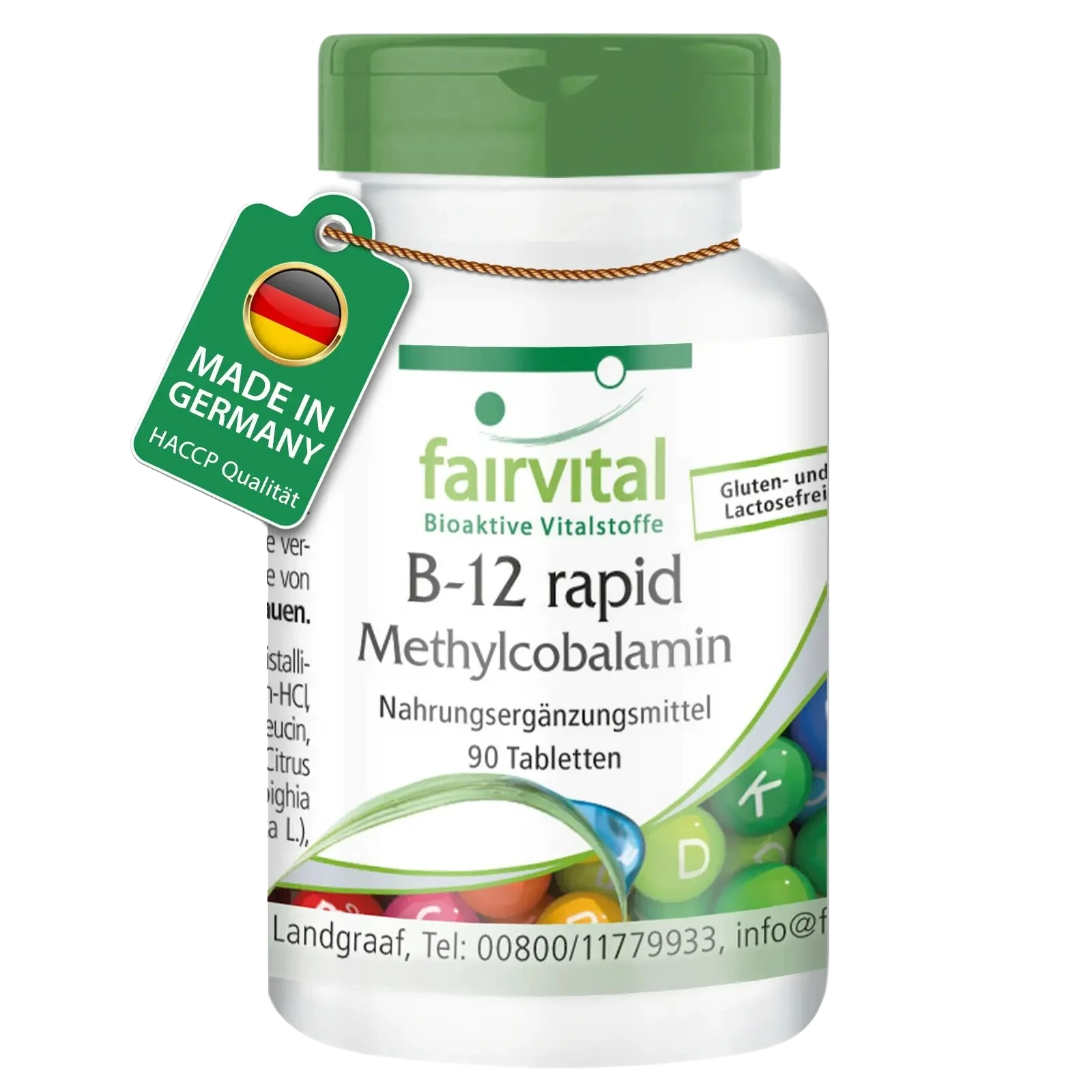 B-12 rapid als Methylcobalamin - 90 Tabletten - mit Vitamin B12 für Immunsystem, Zellteilung | Fairvital B-12 rapid als Methylcobalamin - 90 Tabletten - mit Vitamin B12 für Immunsystem, Zellteilung | Fairvital