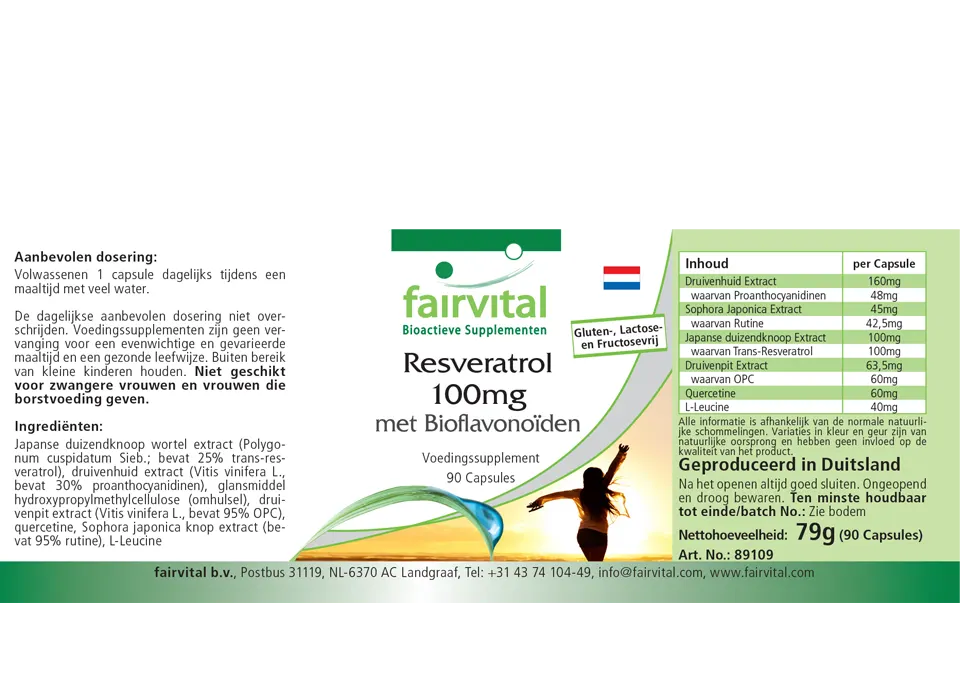 Resveratrol 100mg met bioflavonoïden - 90 capsules
