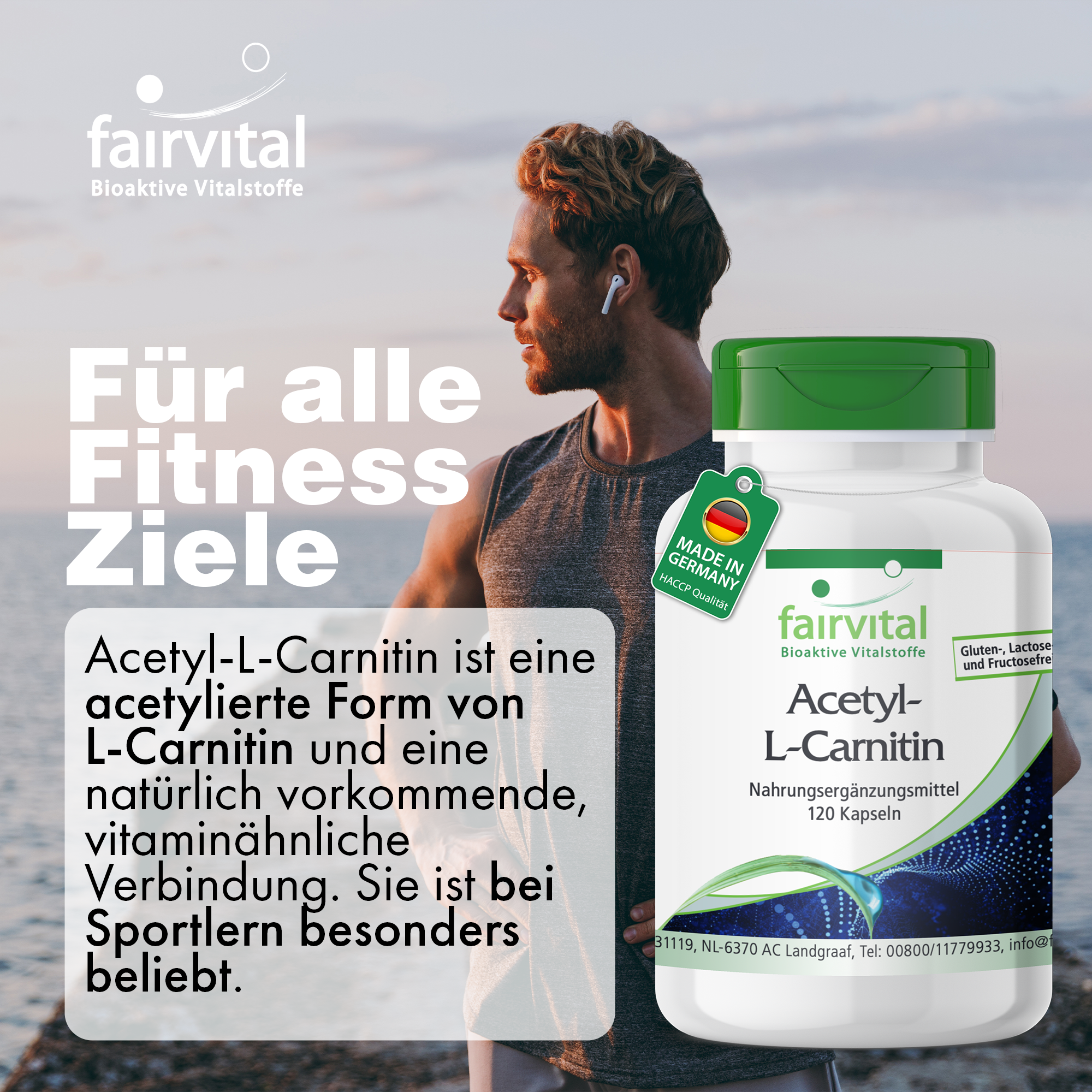Acetyl-L-Carnitin - 120 Kapseln - Hochdosiert und Vegan | Fairvital