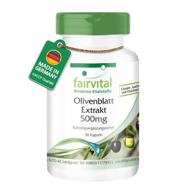 Olivenblatt Extrakt 500mg - 90 Kapseln - mit 20% Oleuropein - Olea europaea - Hochdosiert und Vegan | Fairvital Olivenblatt Extrakt 500mg - 90 Kapseln - mit 20% Oleuropein - Olea europaea - Hochdosiert und Vegan | Fairvital