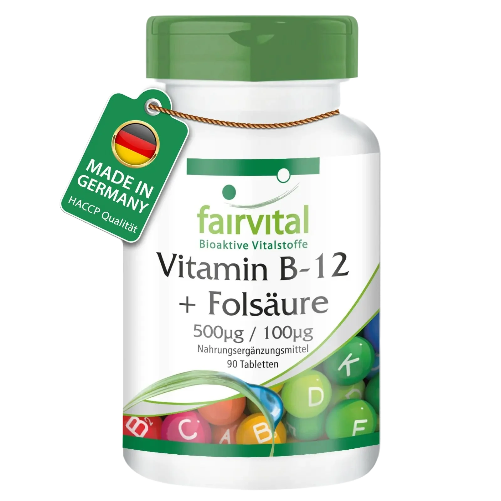 Vitamine B-12 + Folsäure 500µg / 100µg - 90 tabletten Vitamine B-12 + Folsäure 500µg / 100µg - 90 tabletten