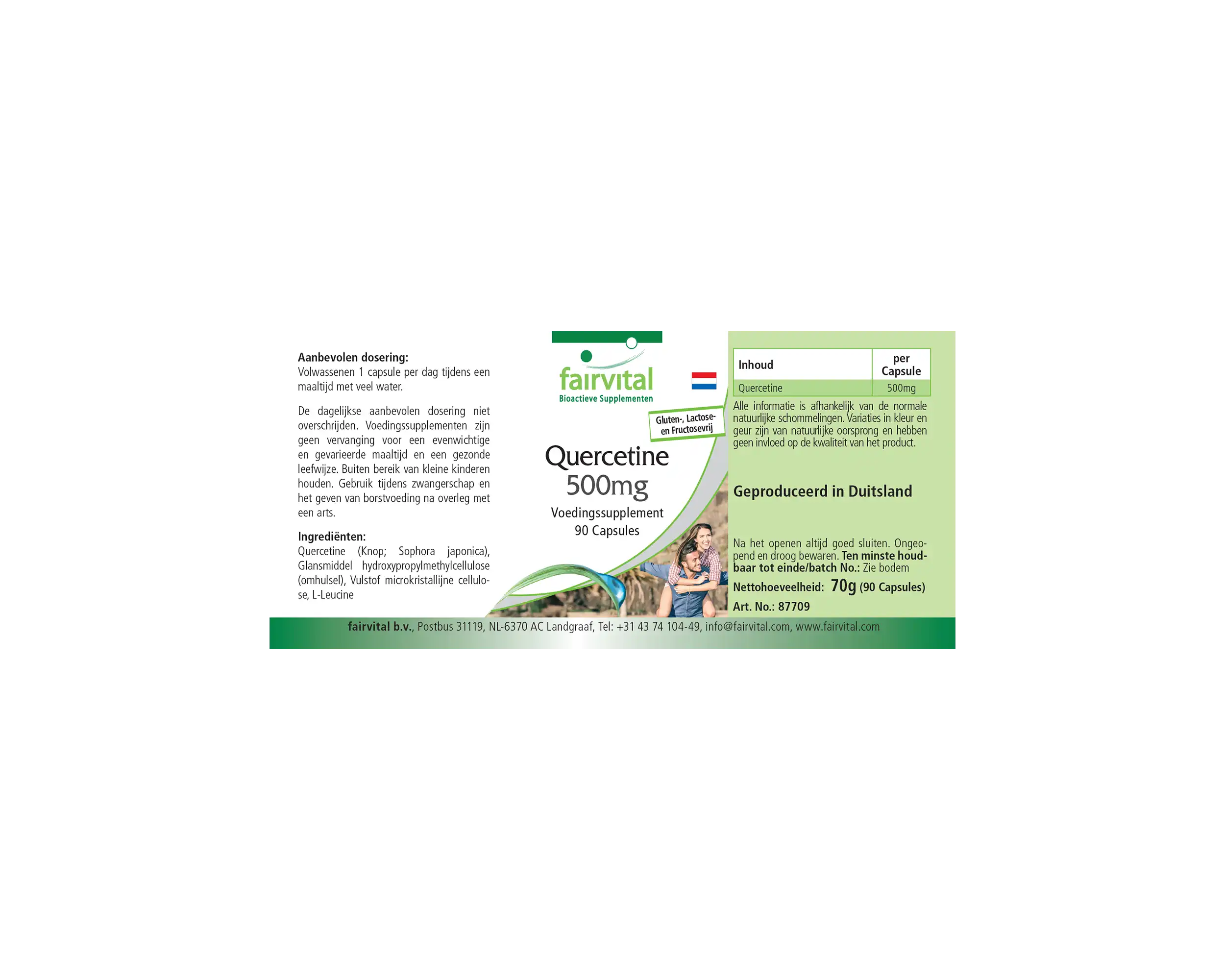 Quercetin 500mg - 90 Kapseln - Antioxidans - Hochdosiert und Vegan | Fairvital